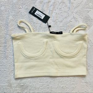 Cream Corset Crop Top Nasty Gal Ribbed